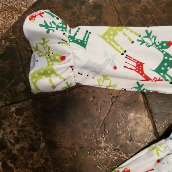 🚫SOLD🚫Red green White Reindeer Dress S 2T - Picture 2 of 5